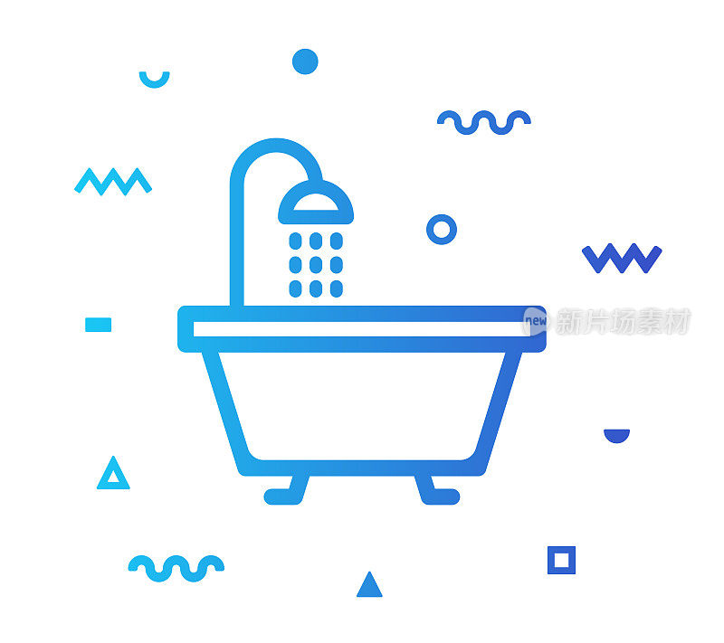 Wash Basin Line Style Icon Design